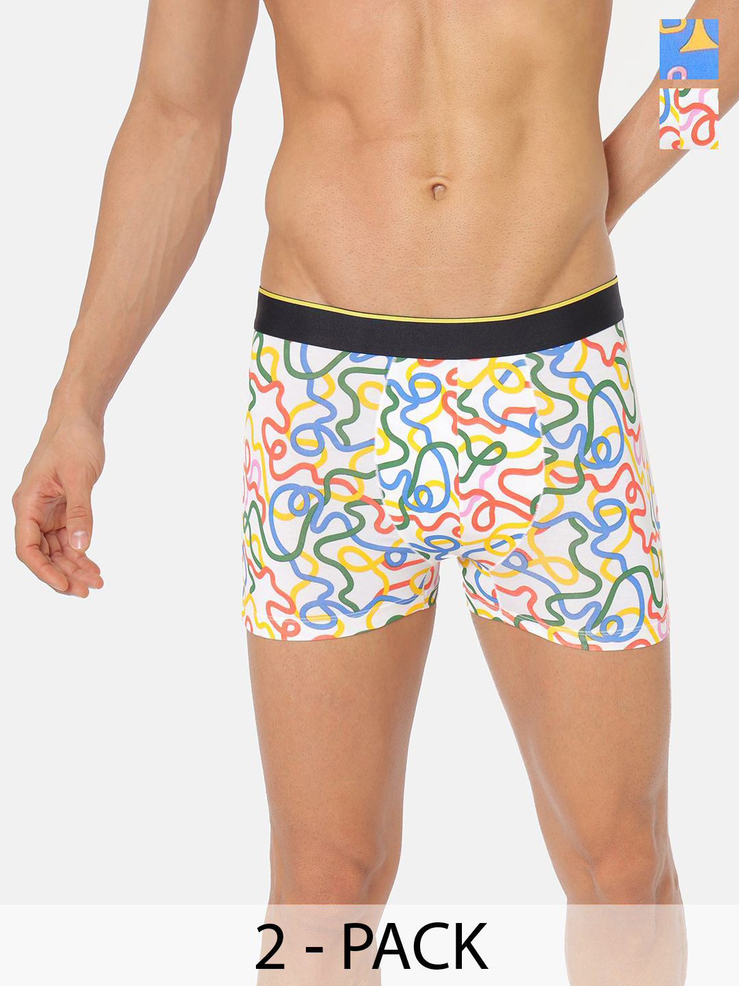 Bummer Men's Printed Micro Modal Trunks Underwear TRDBST02S-Dixie Blues, String Theory