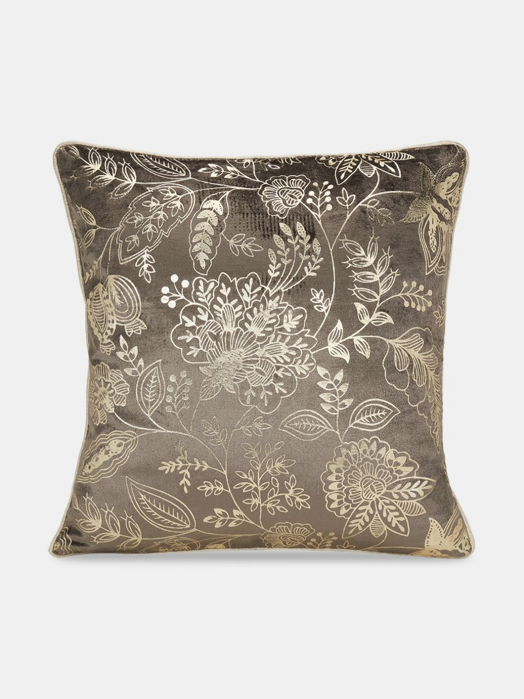 Living scapes by Pantaloons Polyester Silk Anti-Wrinkle Embellished Cushion Cover -16x16In