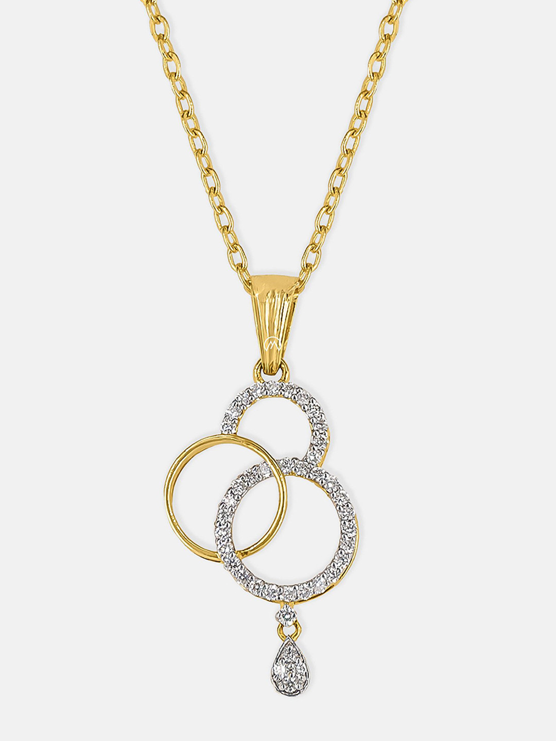 MAIORA Tripal Ring Diamond Pendant 14K Yellow Gold