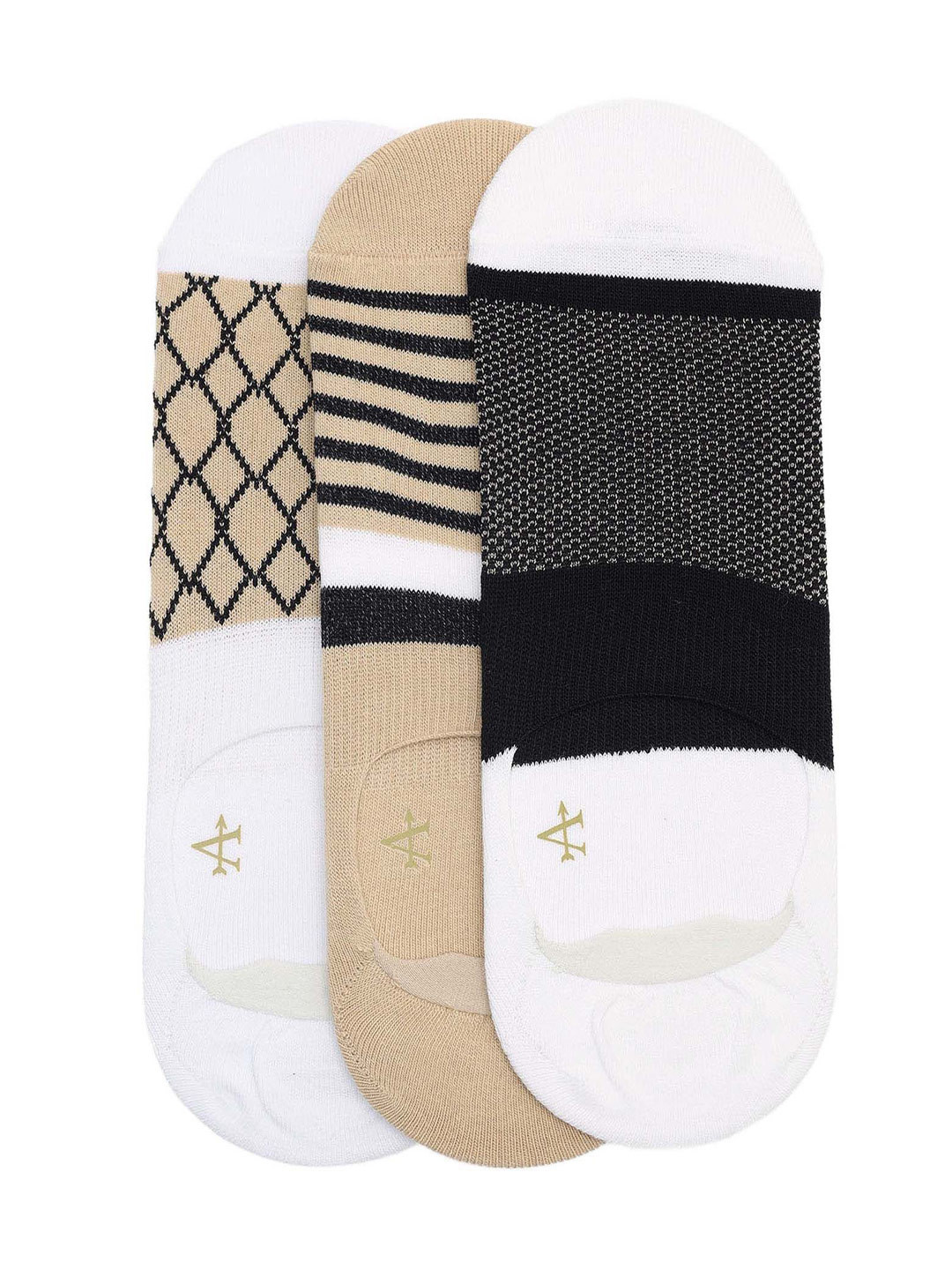 Arrow Men Pack Of 3 Patterned Shoe Liner Cotton Socks