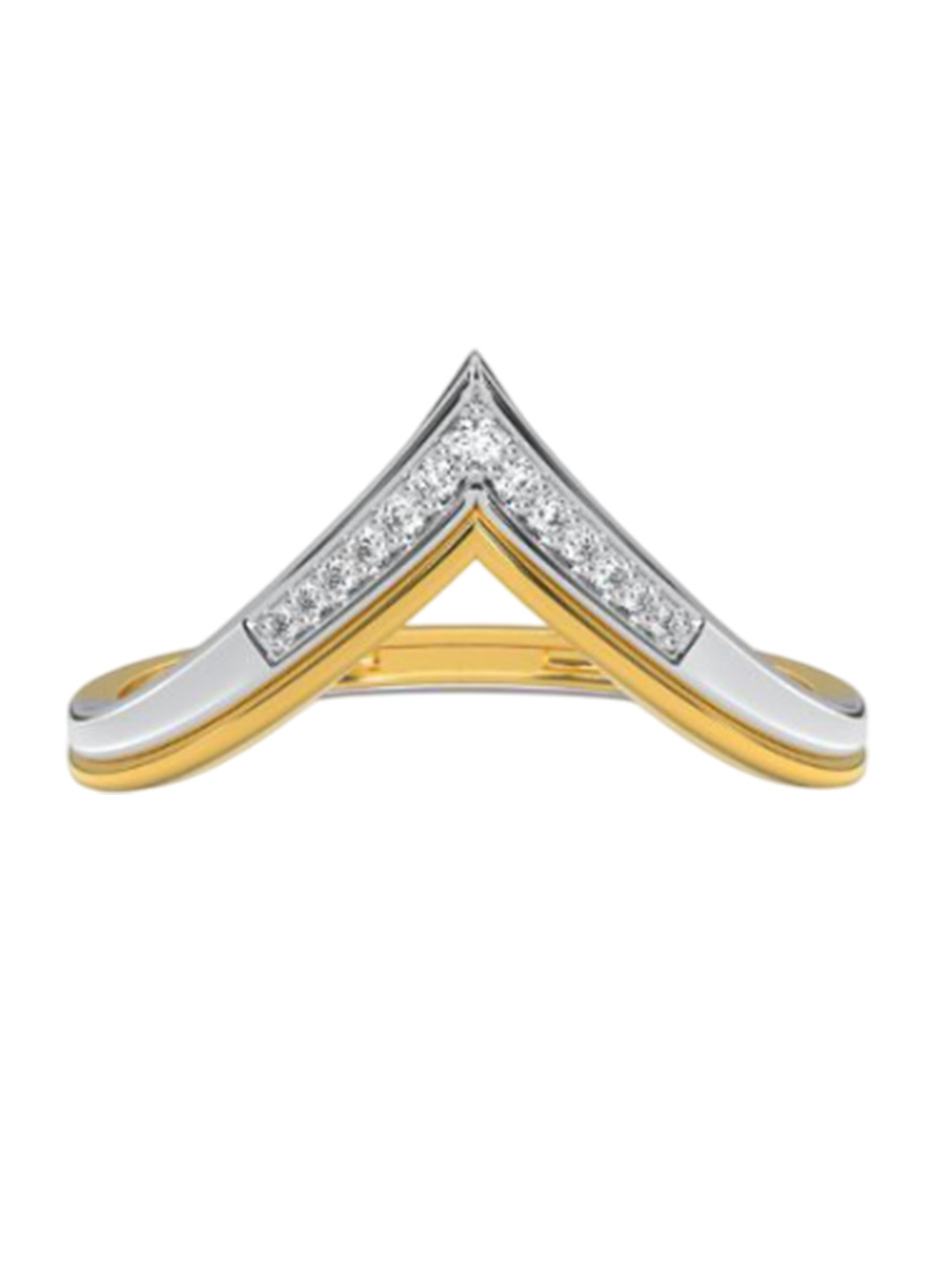 Emori Bold V-Accent Lab Diamond in 14KT Gold Ring