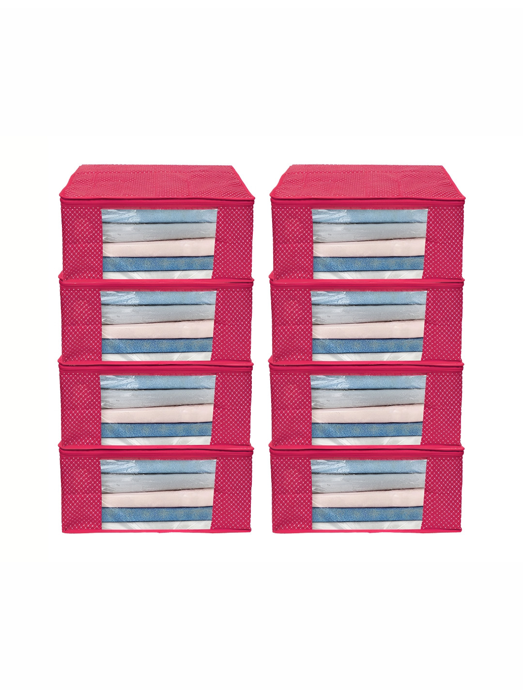 ANKIT INTERNATIONAL Pink & Transparent 6 Pieces Super Strong Multi-Utility Organisers
