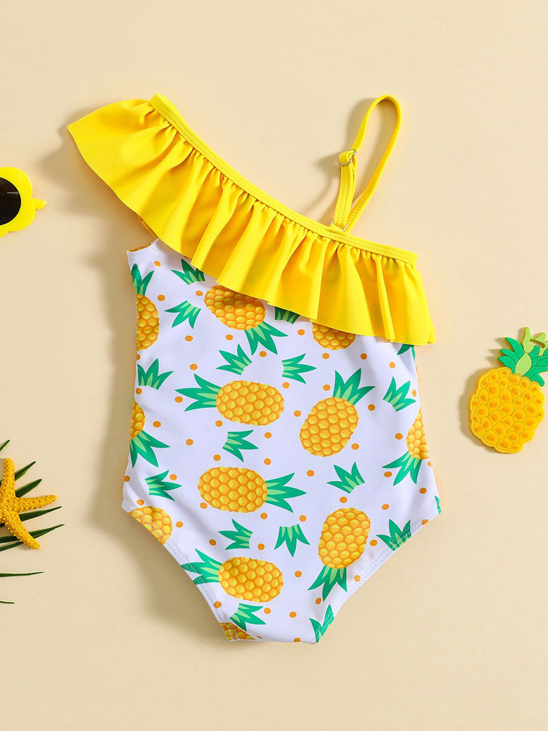 YK Infant Girls Printed Sleeveless Swimwear Bodysuit