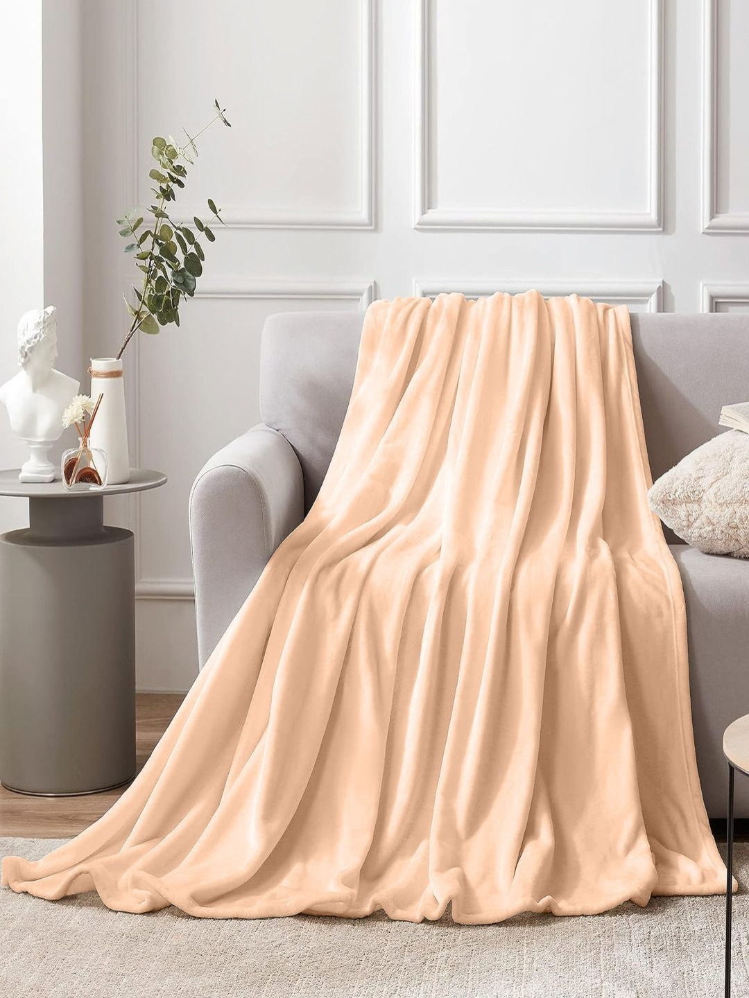 Aapno Rajasthan Orange Microfibre AC Room Single Bed Blanket