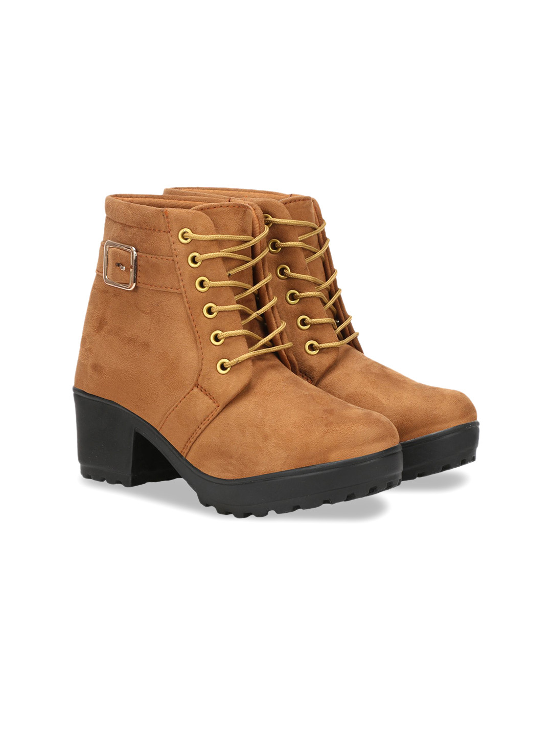 Commander Shoes Women Casual Block-Heeled Chukka Boots