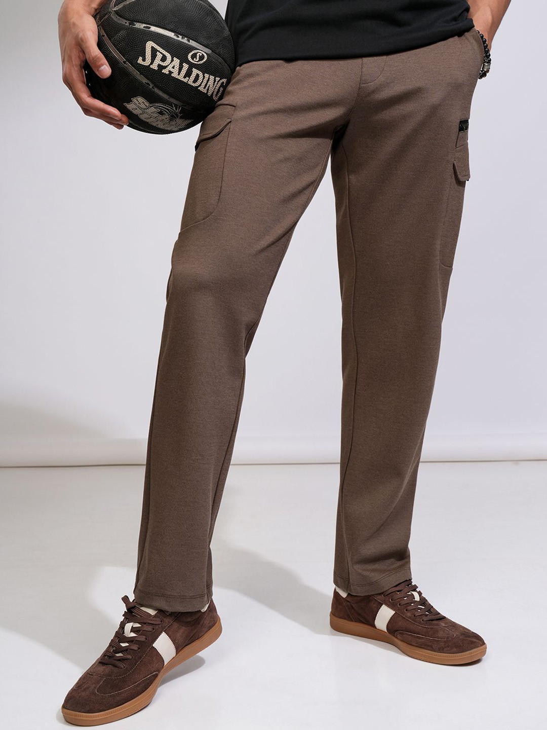 HIGHLANDER Men Relaxed Fit Cut Sew Cargo Pocket Knitted Trouser