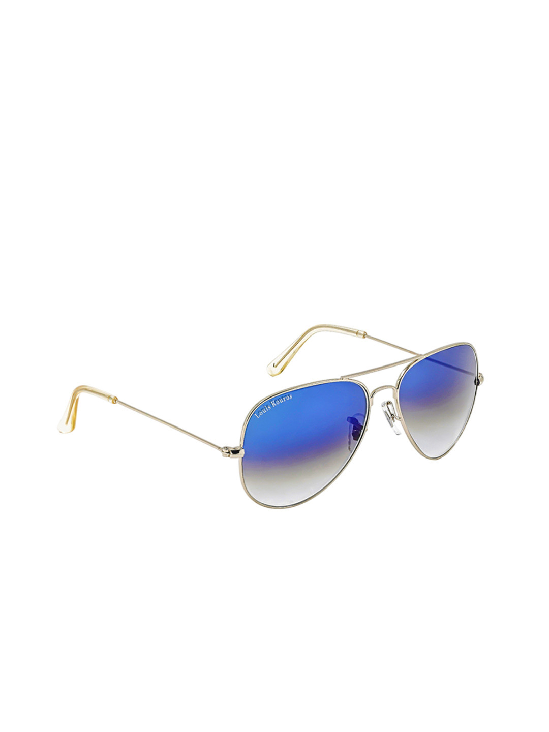 LOUIS KOUROS Unisex Blue UV Protected Lens Armstoner Aviator Sunglasses