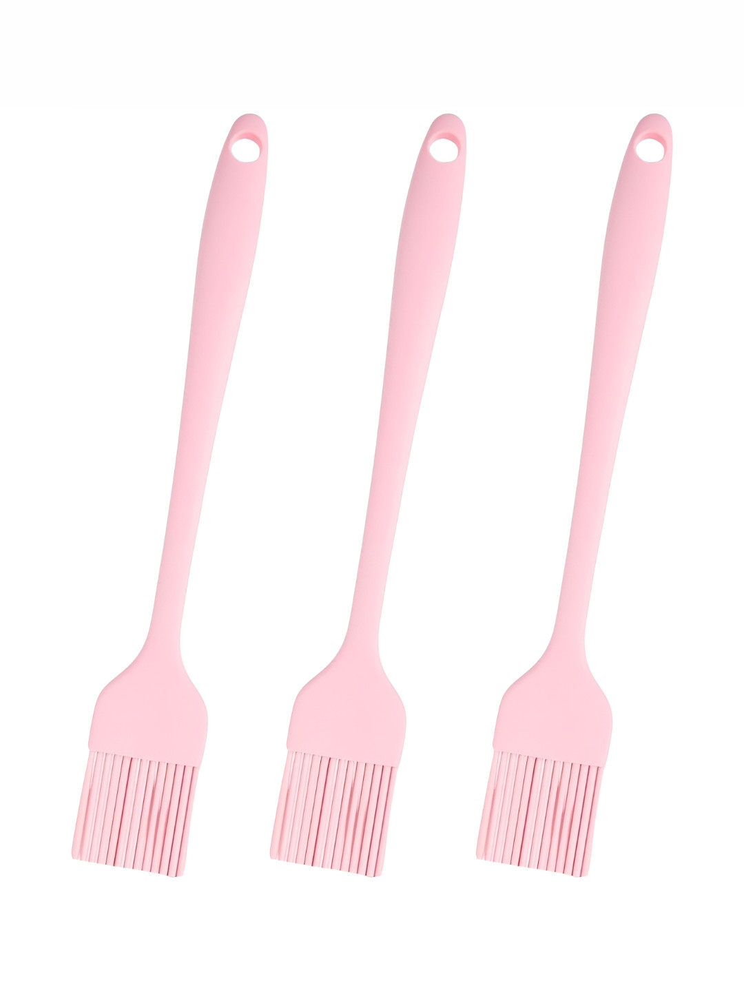 Baskety Pink 3 Pieces Heat Resistant Spread Oil Brushes
