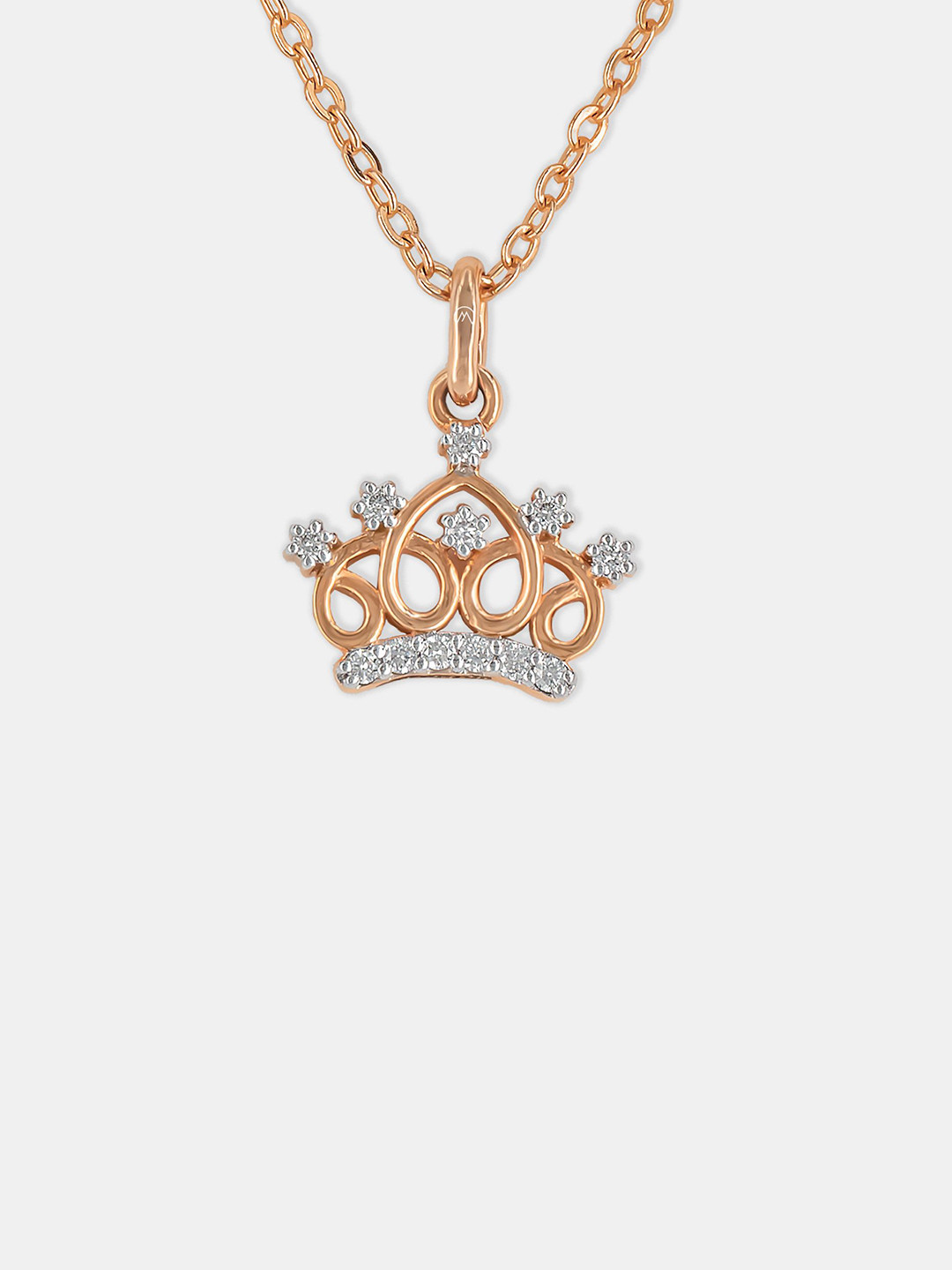 Maiora Women Royal Crown Diamond Pendant 14K Gold