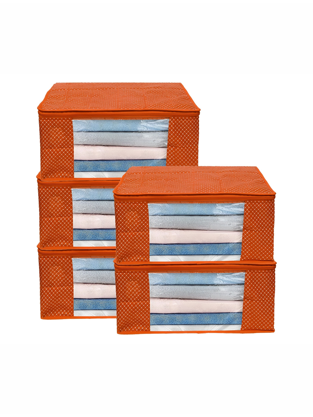 ANKIT INTERNATIONAL Orange & White 5 Pcs Super Strong Multi-Utility Organisers