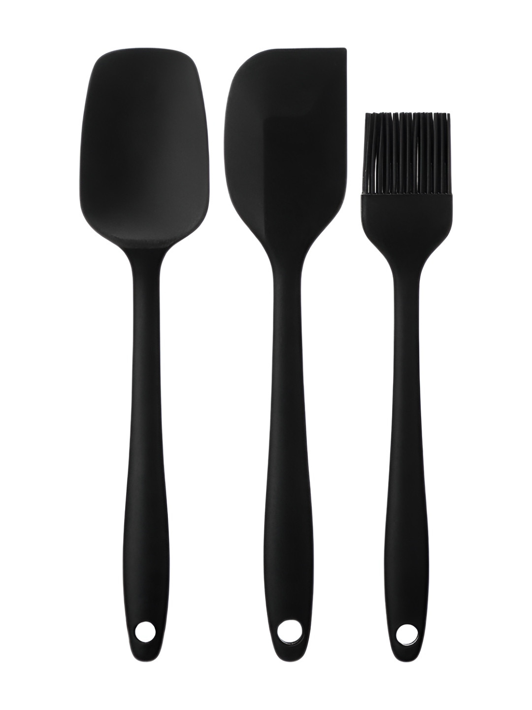 Baskety Black 3 Pieces Spoon Spatula With Basting Brush