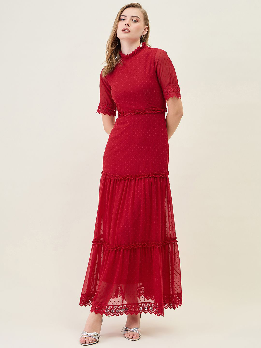 aayu Ruffled Georgette Maxi Dress