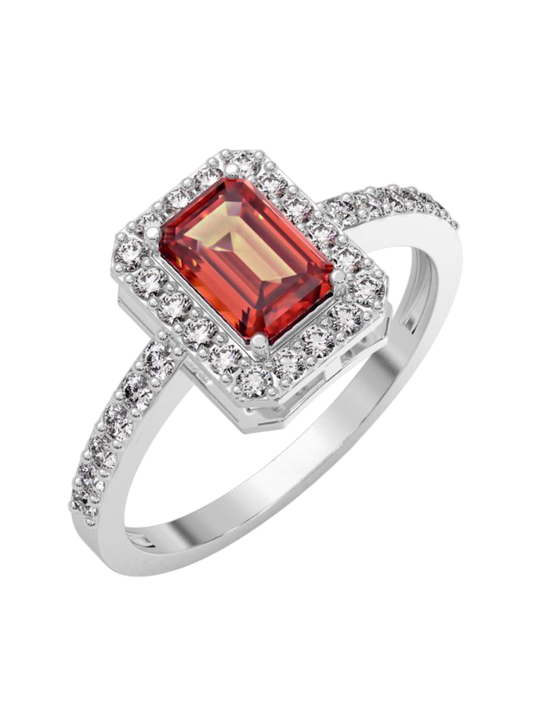 Emori Red Ruby Lab Diamond in 14KT Gold Ring