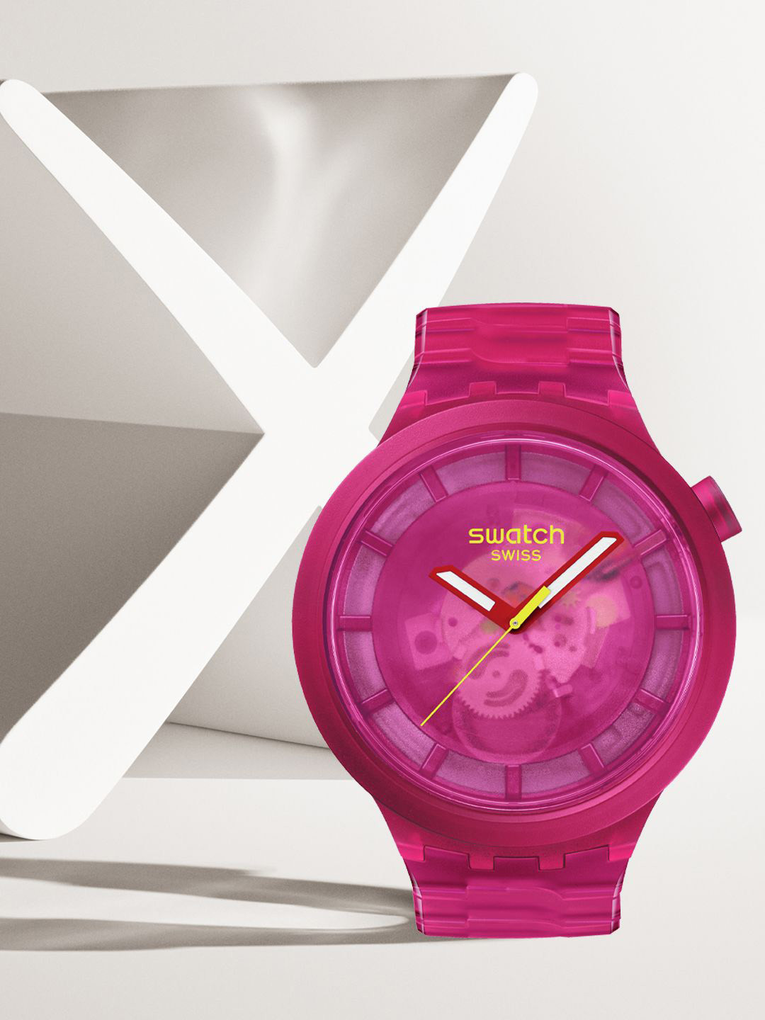 Swatch Colors Of Joy Women Printed Dial & Ceramic Straps Analogue Watch SB05P102