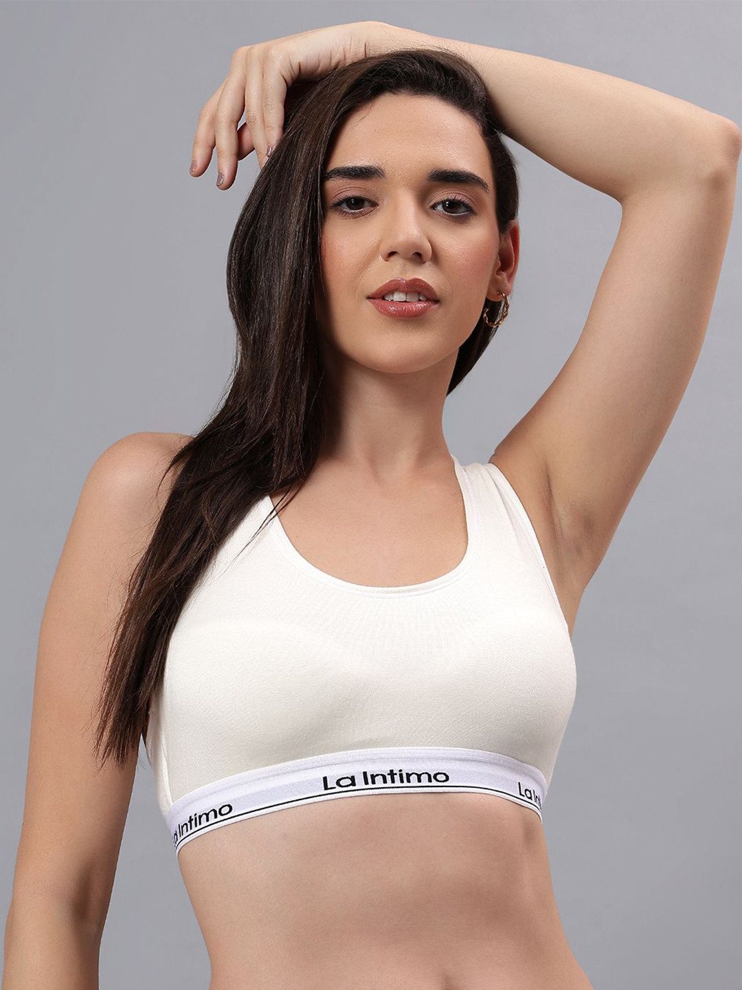 La Intimo Women Full Coverage Lightly Padded Padded Racerback Workout Bra