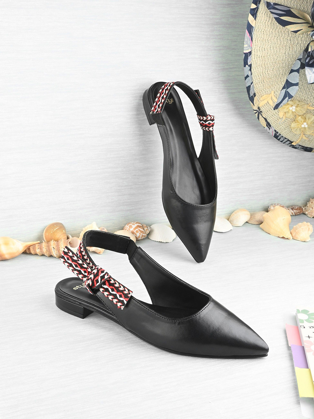 Styli Flat Mules with Buckles