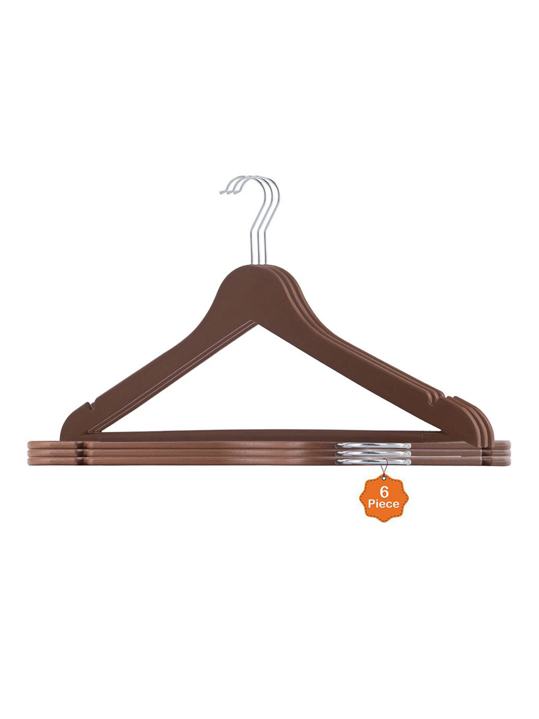 Kuber Industries Brown 6 Pieces Rotatable Dress Hangers for Clothes Hanging