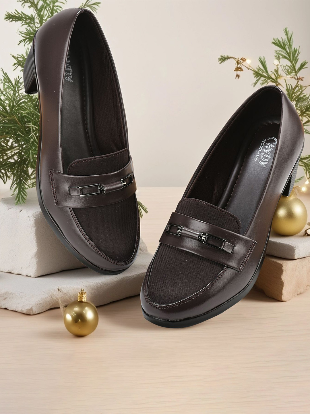 Cindy Women Work Block Sandals with Buckle