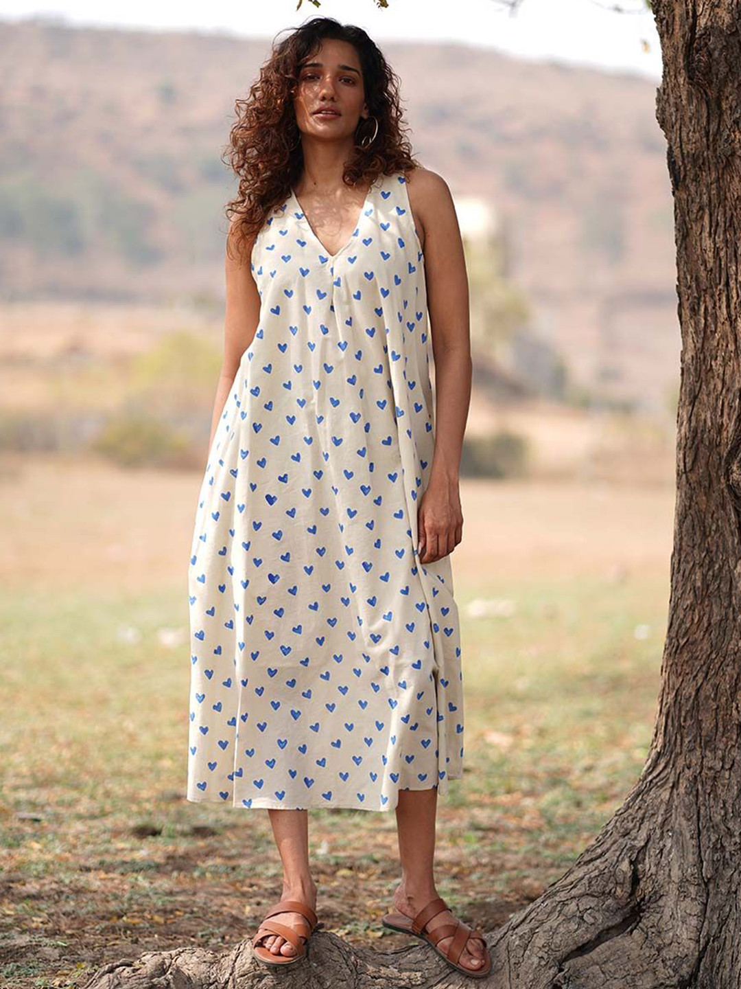 Chidiyaa  Dil Chahta Hai Handblock Printed Cotton Dress