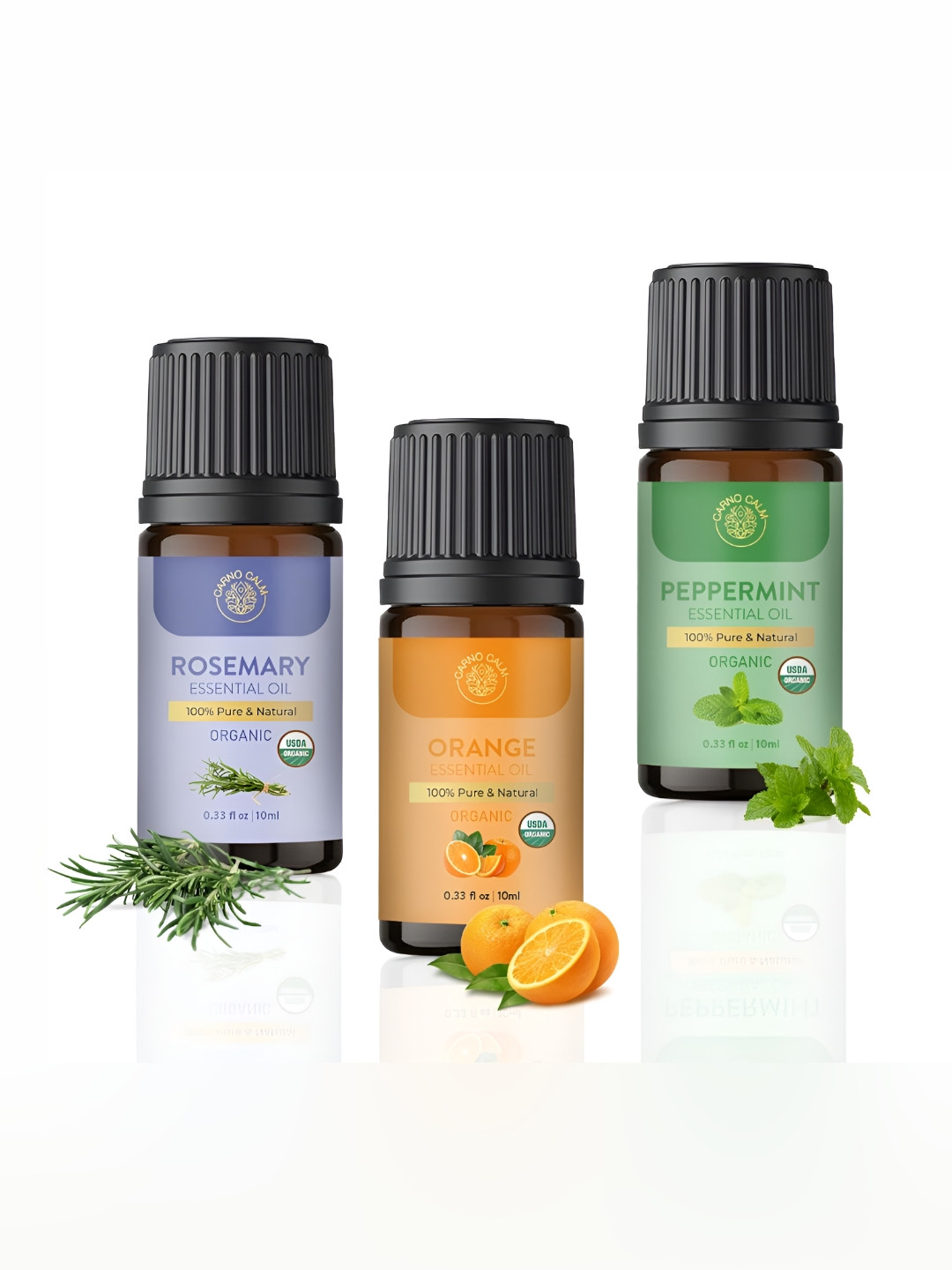 Carno Calm 3 Pcs Orange, Rosemary & Peppermint Essential Oil 10ml
