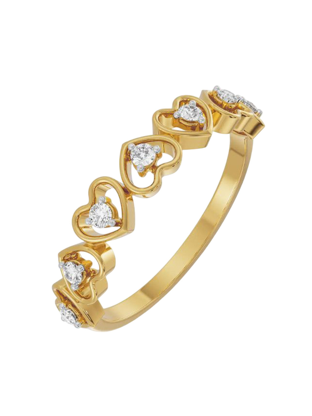 Emori Heart Lab Diamond in 14KT Gold Band