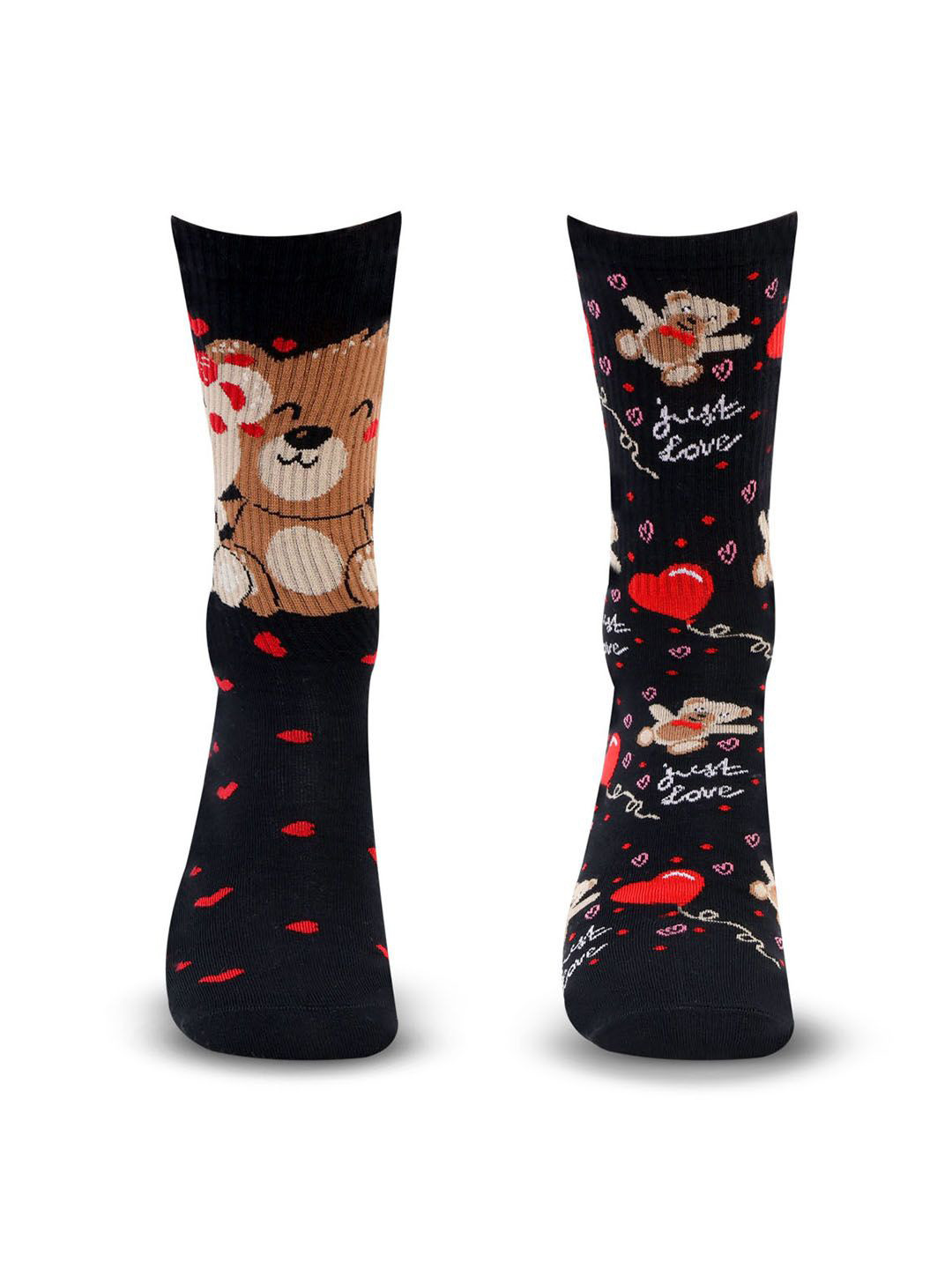 Bonjour Unisex Pack Of 2 Patterned Organic Cotton Odour Free Calf-Length Sock