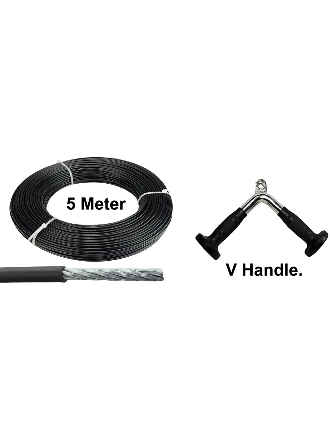 YMD Gym Machine Wire PU Coated Rope Cable Inside Steel With V Handle Workout Accessories