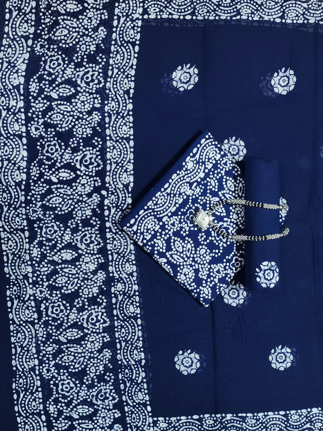 Farooq Dyeing Floral Batik Dyed Pure Cotton Unstitched Dress Material