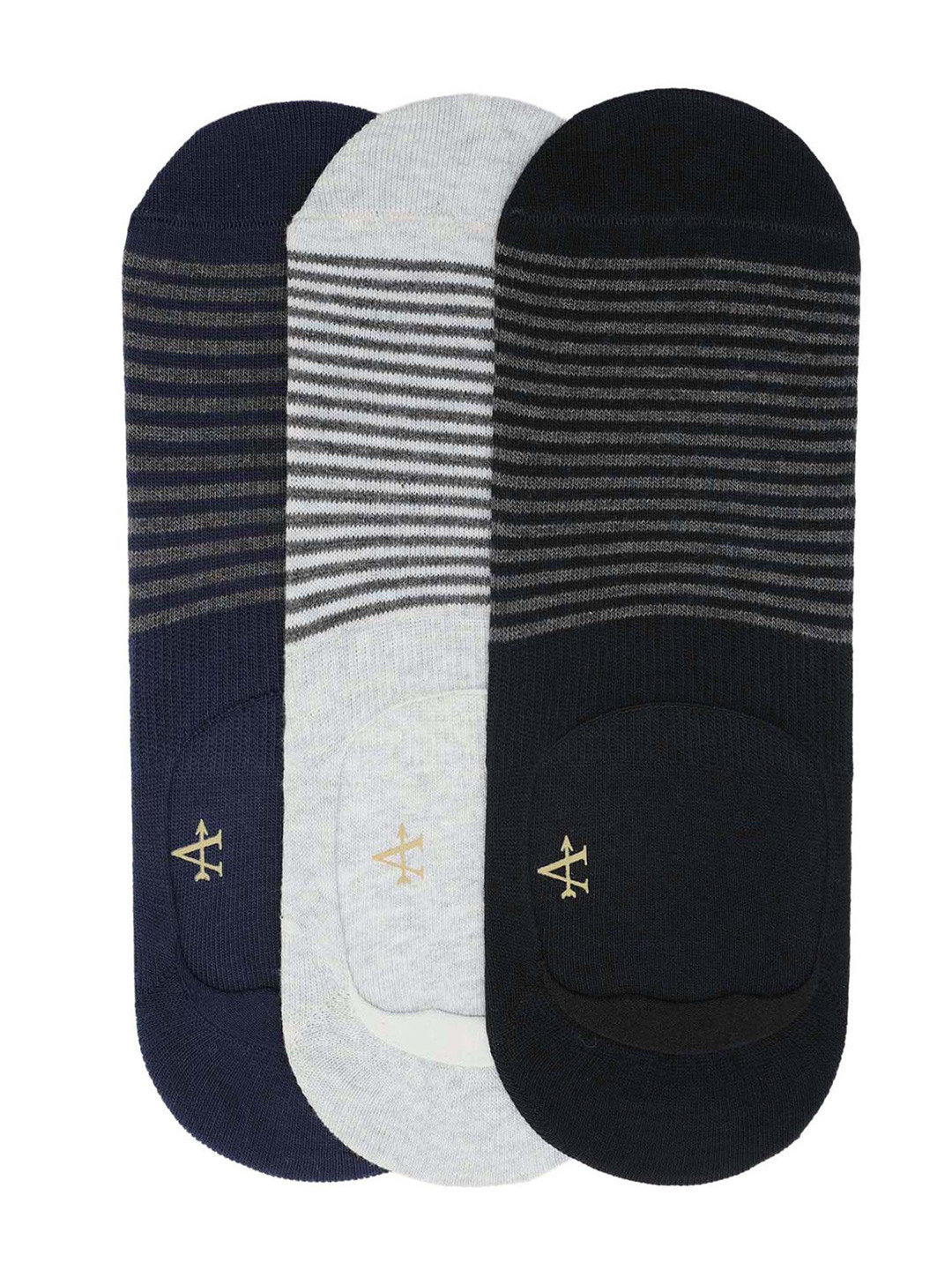 Arrow Men Pack Of 3 Patterned Shoe Liner Socks