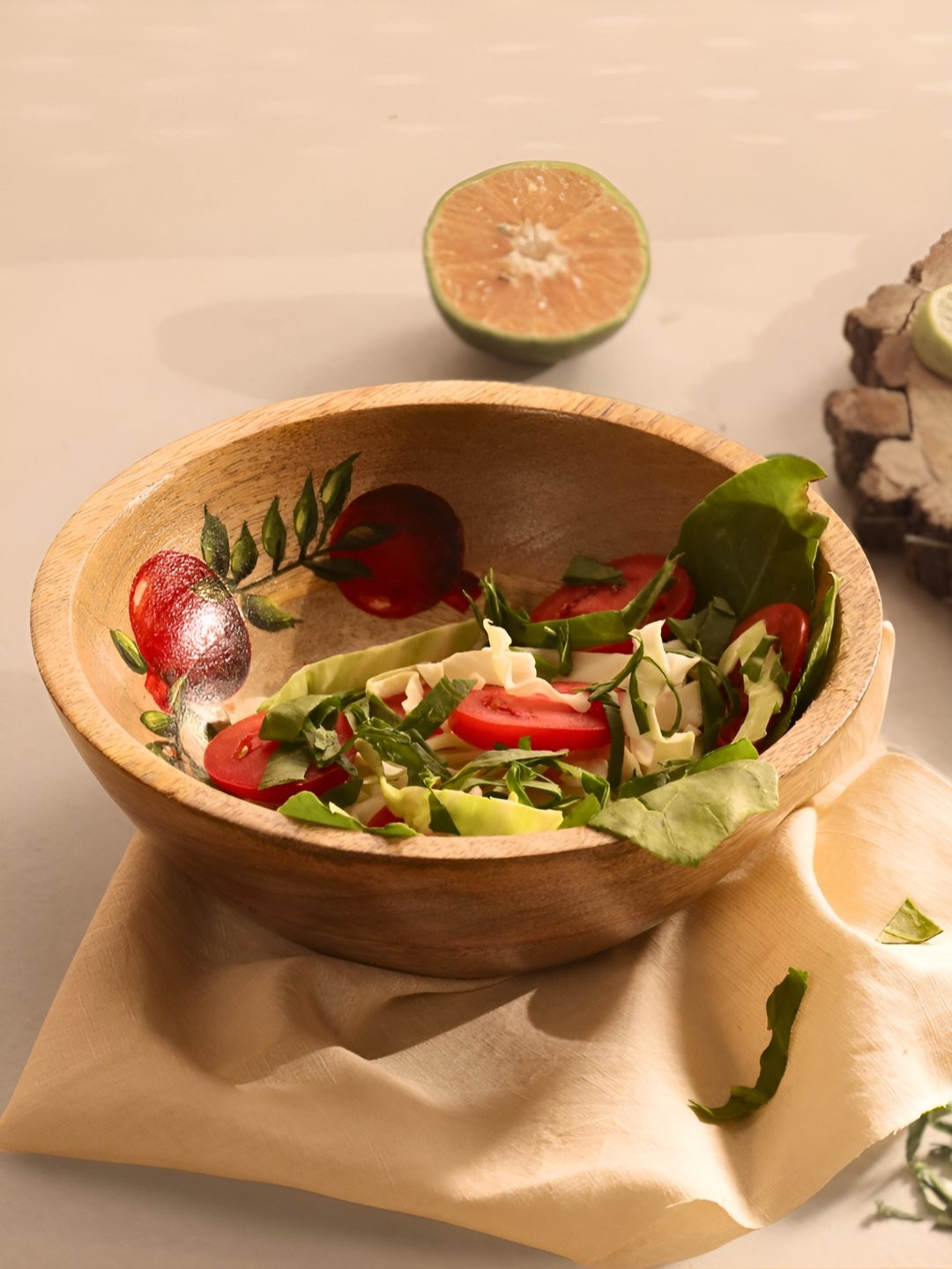 Peepul Tree Camel Brown Wooden Serving Bowl