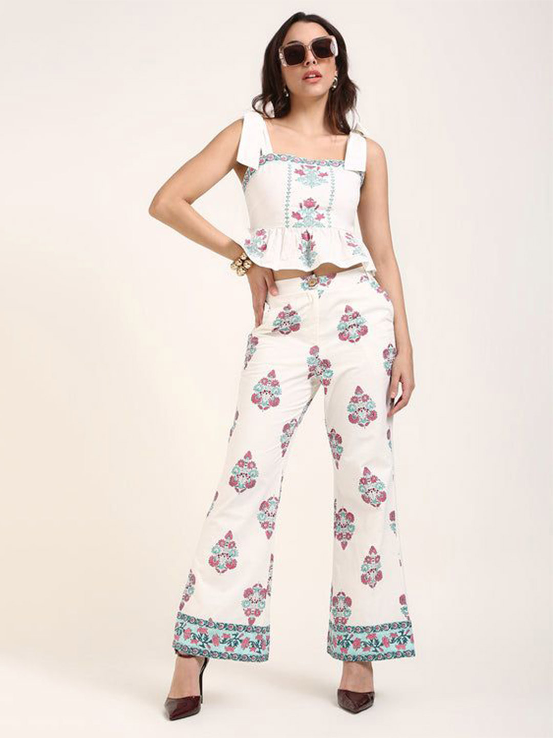Virgio Women Chandmoh - The Whispering Moon Jaipur Hand Block Print Bootcut Pants