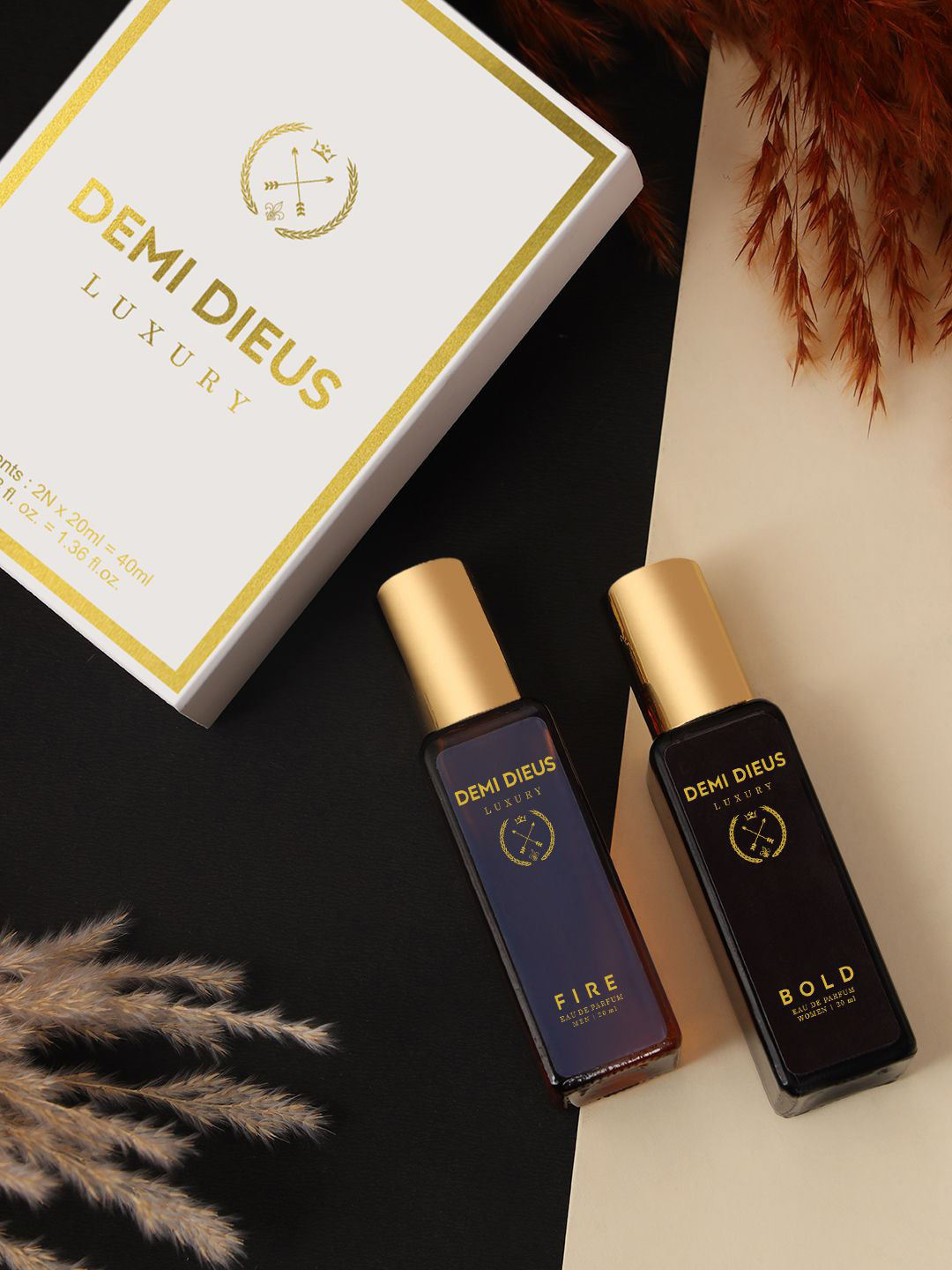 DEMI DIEUS Set Of 2 Bold & Fire Long Lasting Eau De Parfum - 20 ml Each