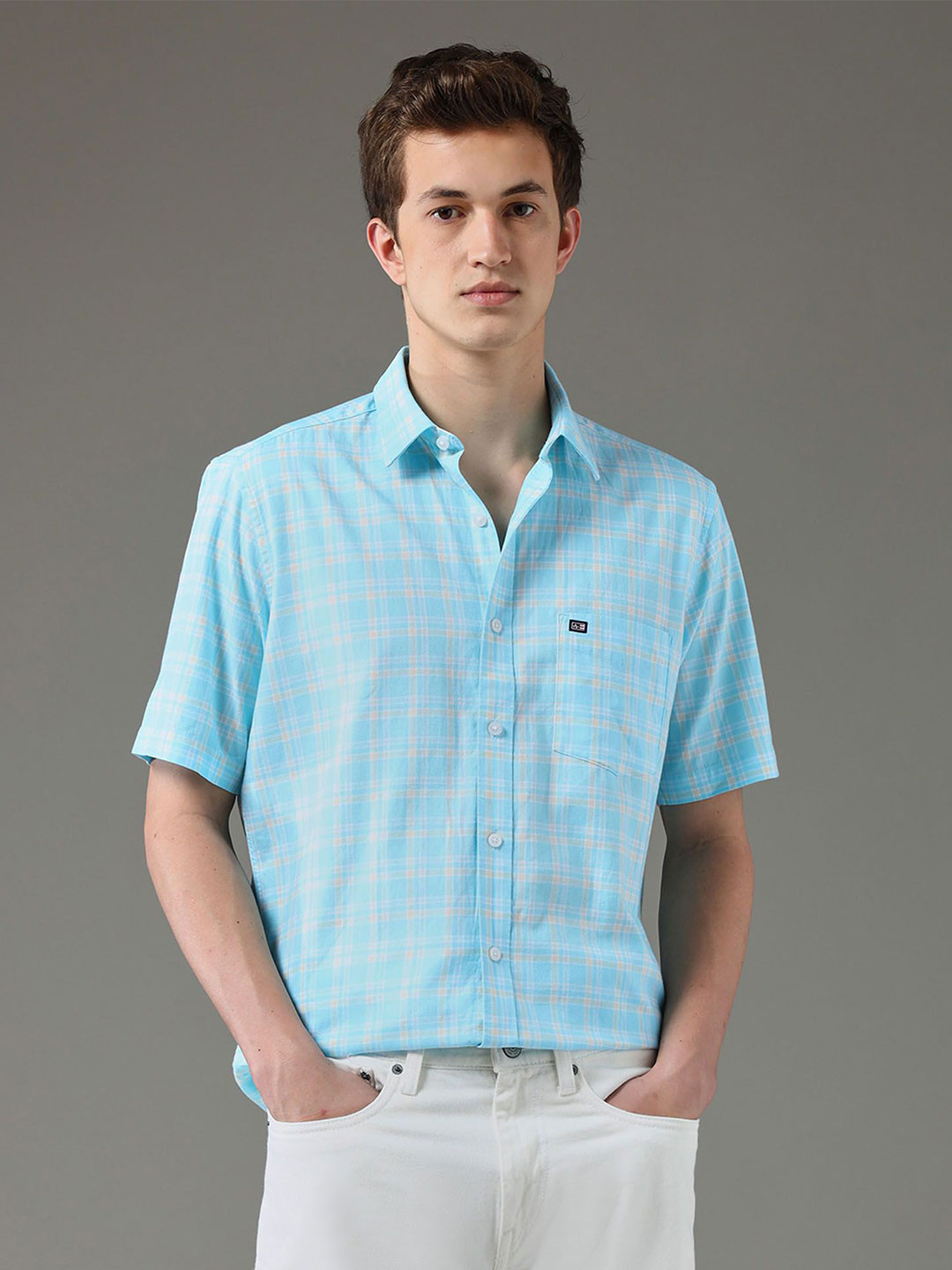 Arrow Sport Air Soft Grid Tattersall Checked Regular FitShirt