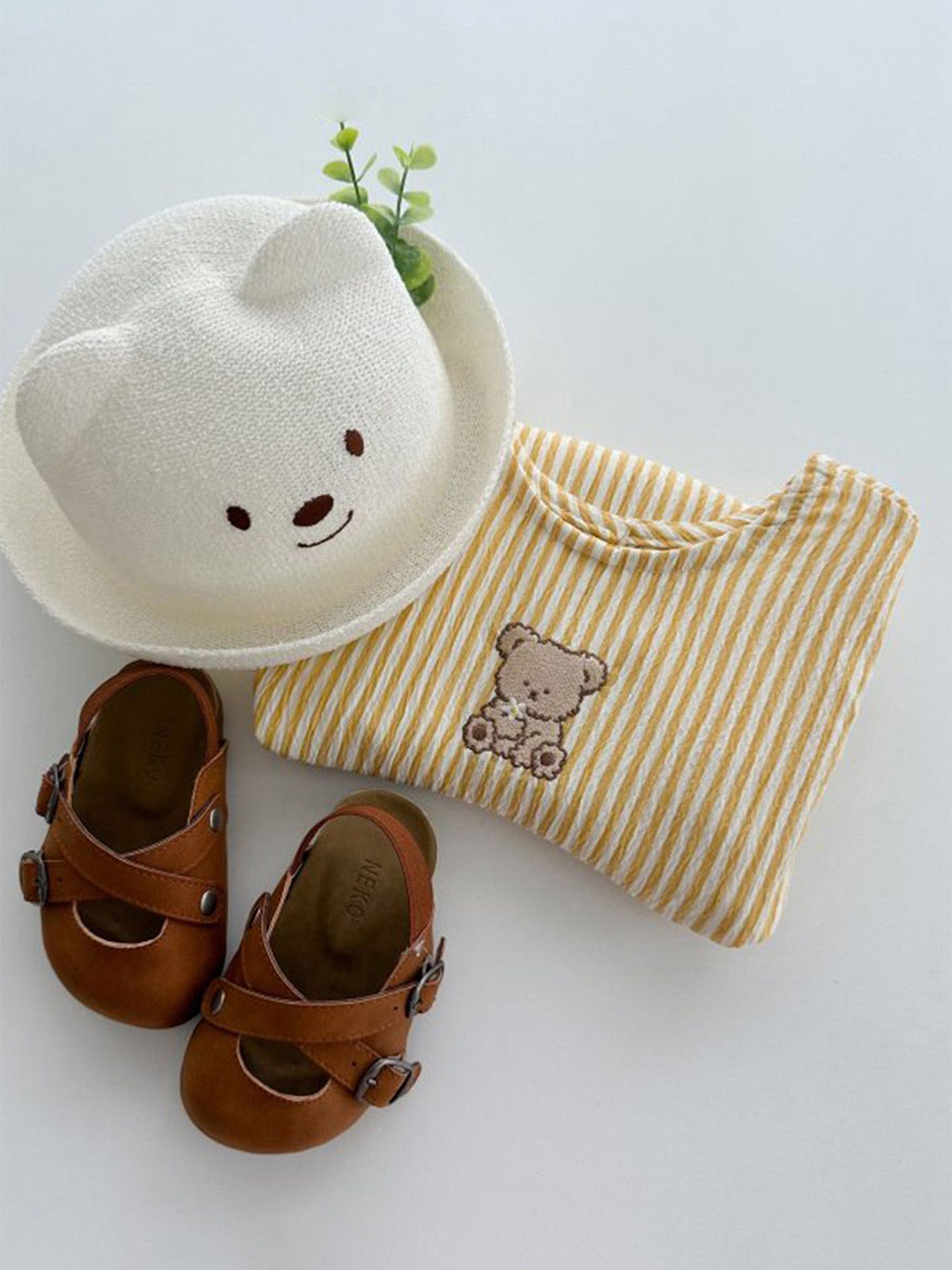 LULU & SKY Girls Yellow Striped Pattern Fit & Flare Dress