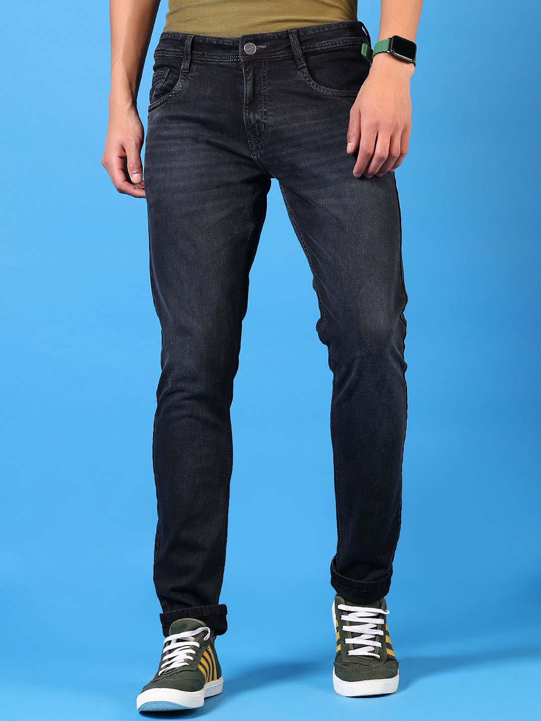 V-Mart Men's Cotton Light Fade Mid-Rise Jeans