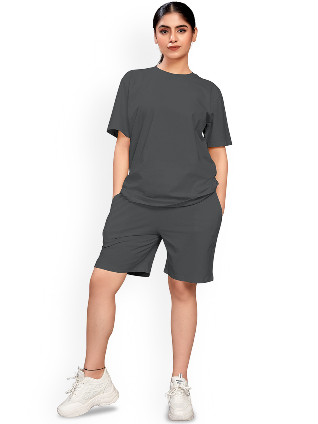 ELLITI Women Pure Cotton T-Shirt & Short Pair Night Suit