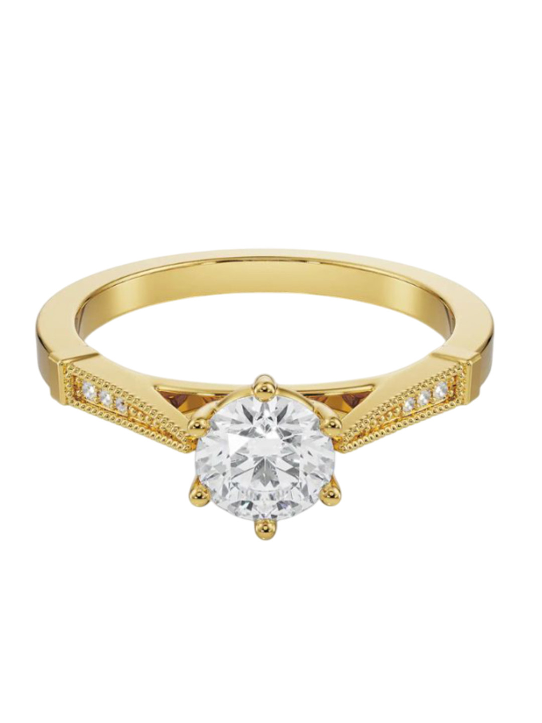 Emori Dainty Round Brilliant Engagement Lab Diamond Ring in 18KT Gold