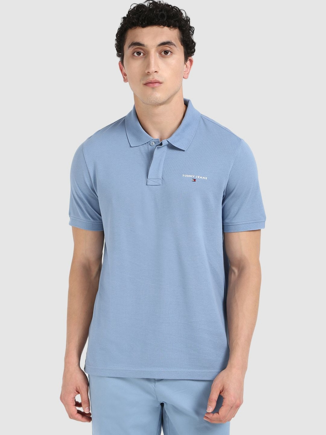 Tommy Hilfiger Men Solid Polo Collar Cotton T-shirt