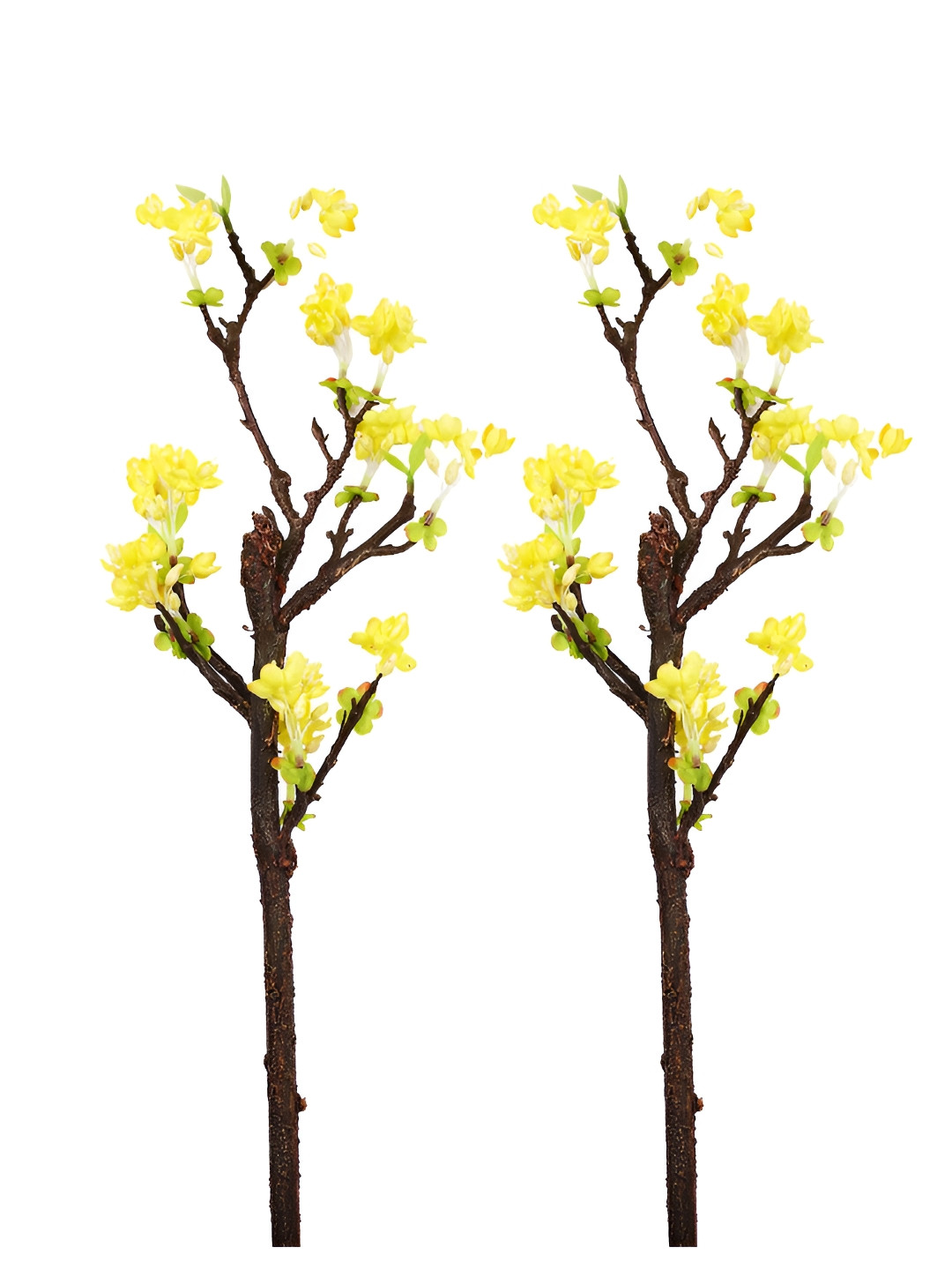 Myntra Elegant Homes Yellow & Brown 2 Pieces Begonia Bougainvillea Artificial Flower