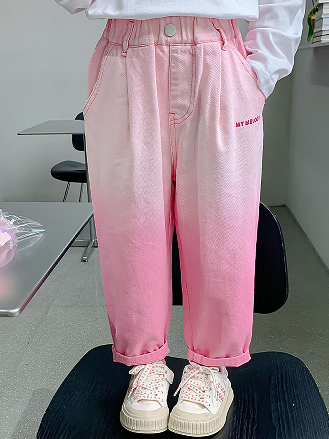 LULU & SKY Girls Tapered Ombre-dyed Jeans