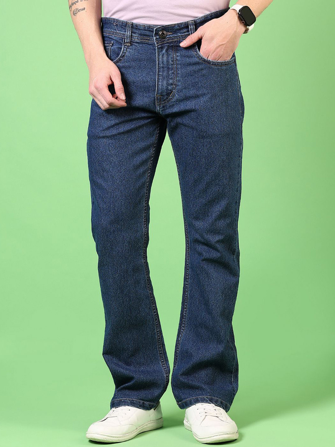 V-Mart Men Bootcut Light Fade Stretchable Retro Denim Jeans