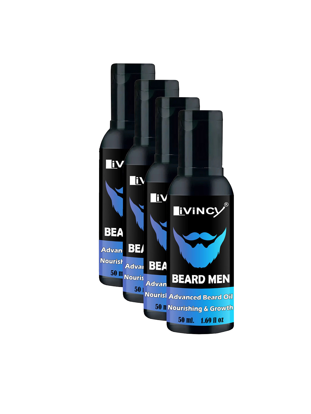LIVINCY Set Of 4 Vitamin E Advanced Beard & Scalp Hair Oil - 50 ml Each