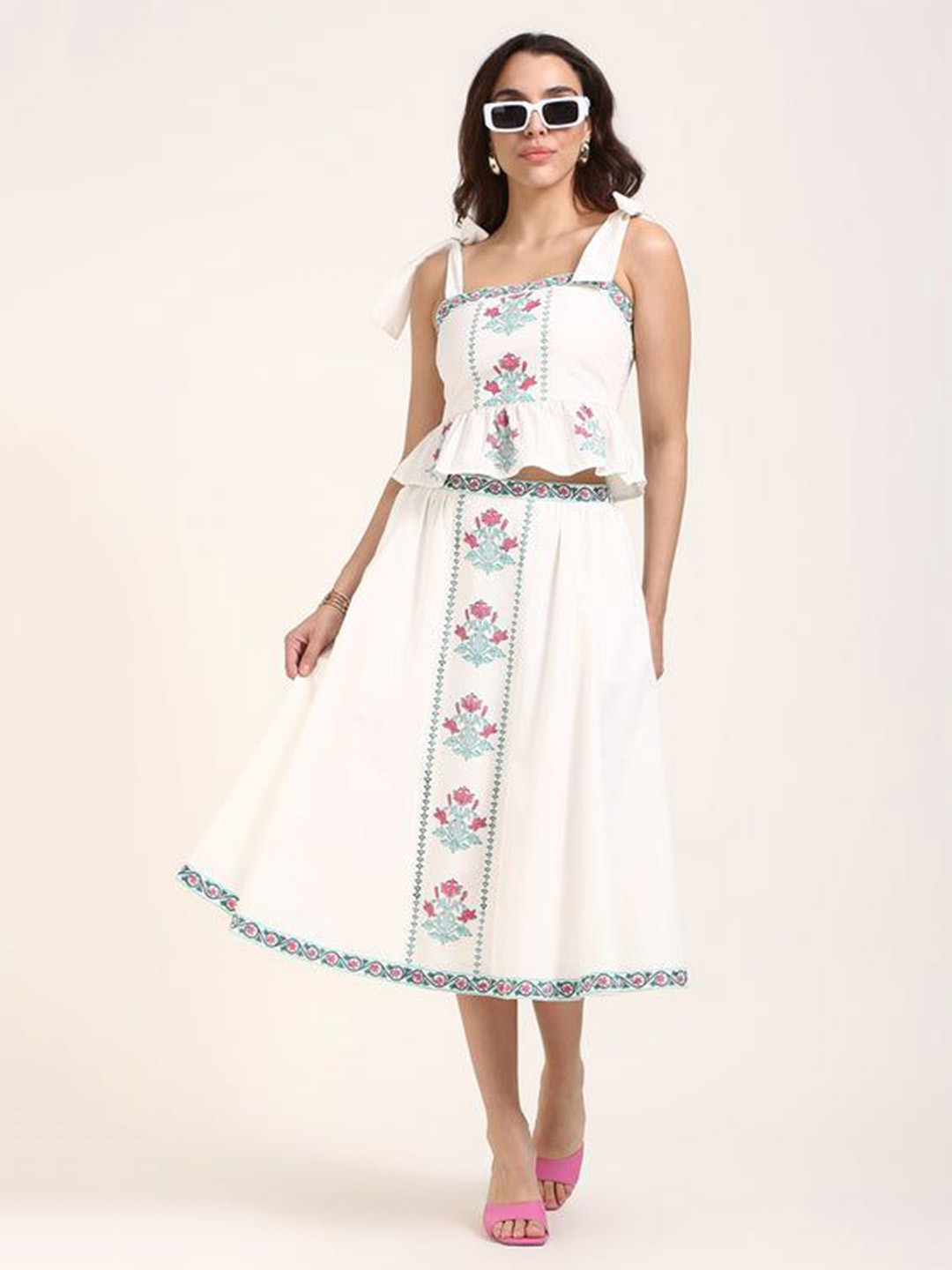 Virgio Pure Cotton Jaipur Block Print Skirt
