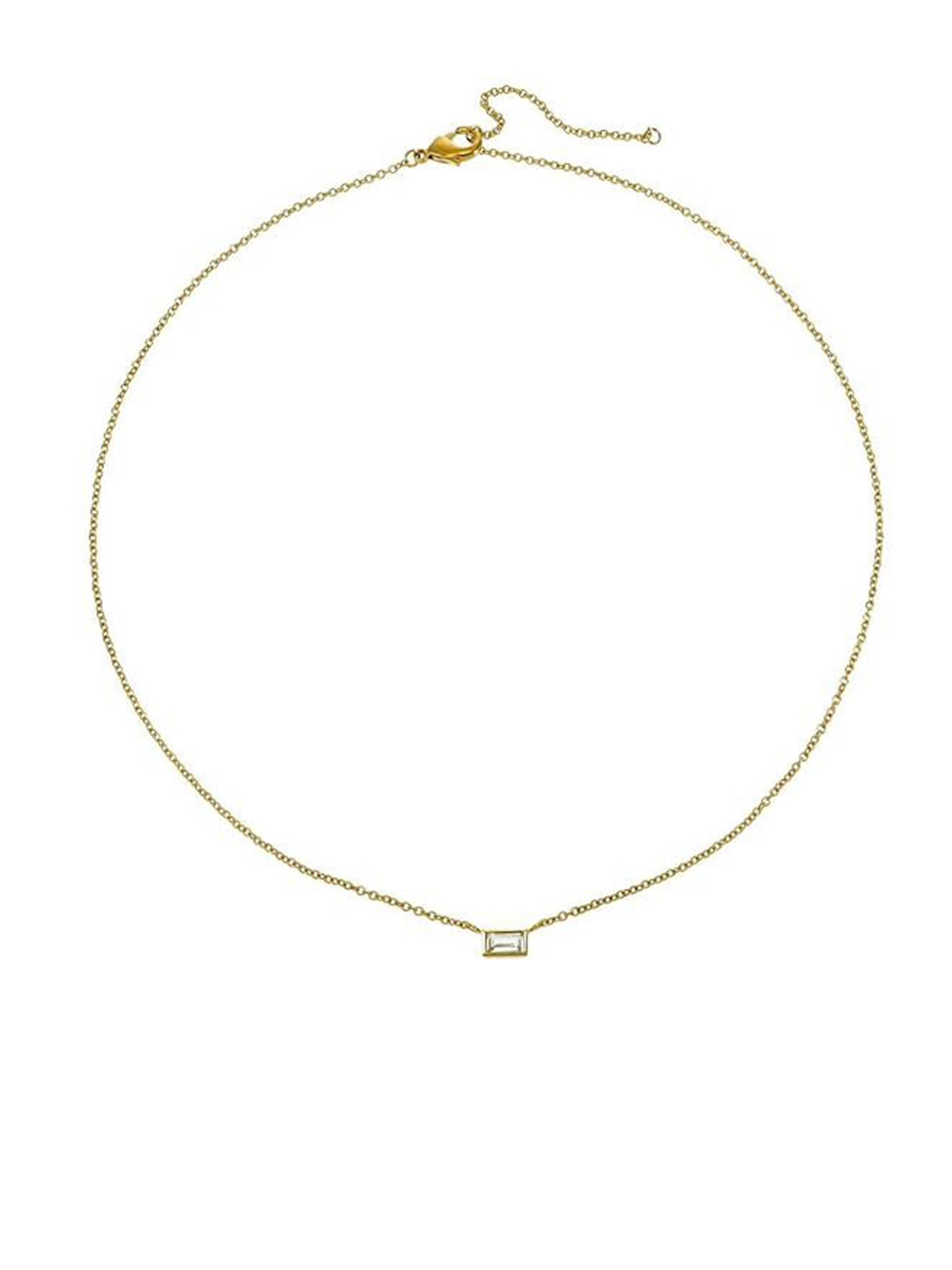 ISHI New York 18K Gold-Plated Minimalist CZ Stone Necklace
