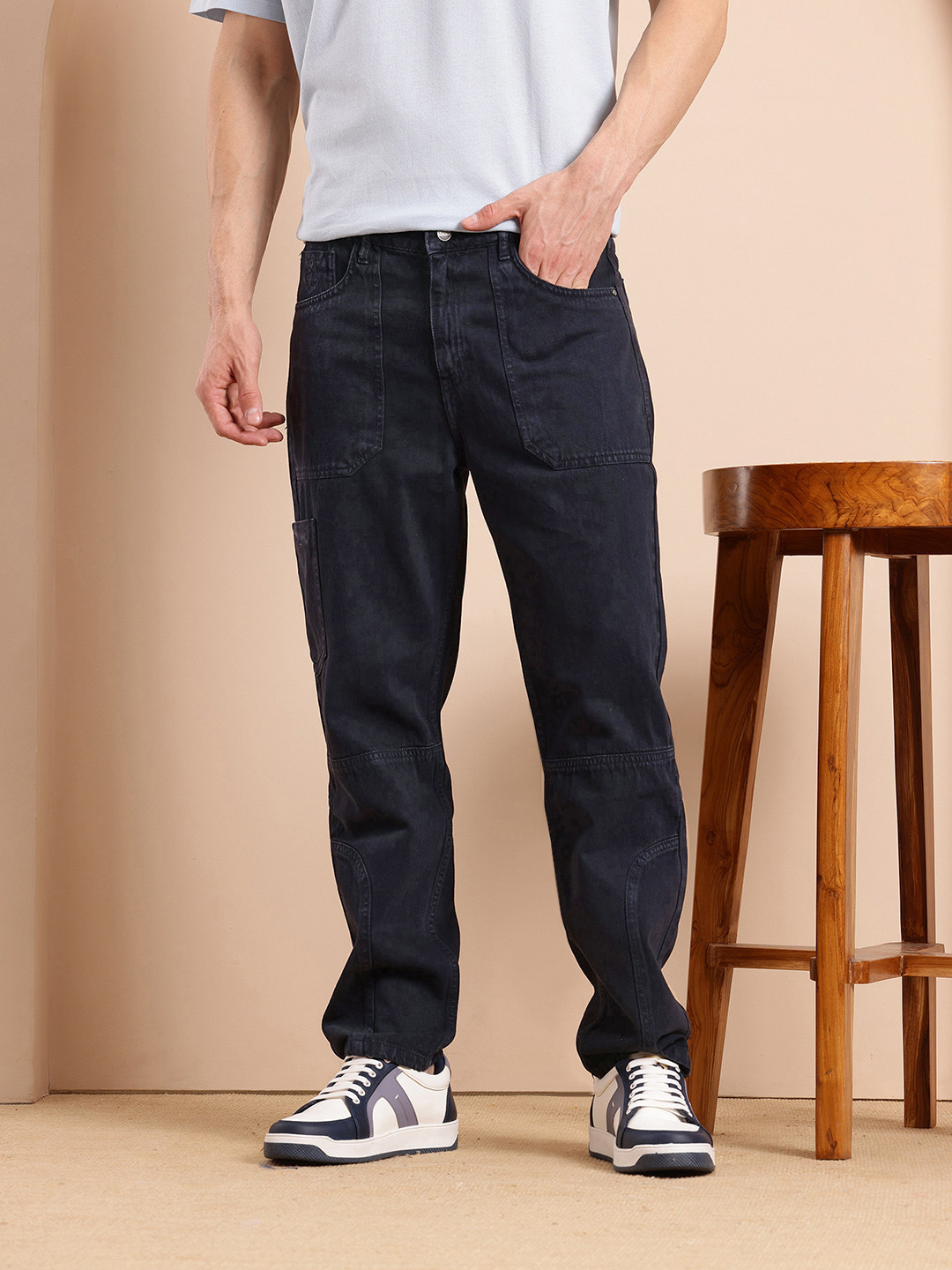 Mast & Harbour Men Relaxed Fit Carpenter Jeans
