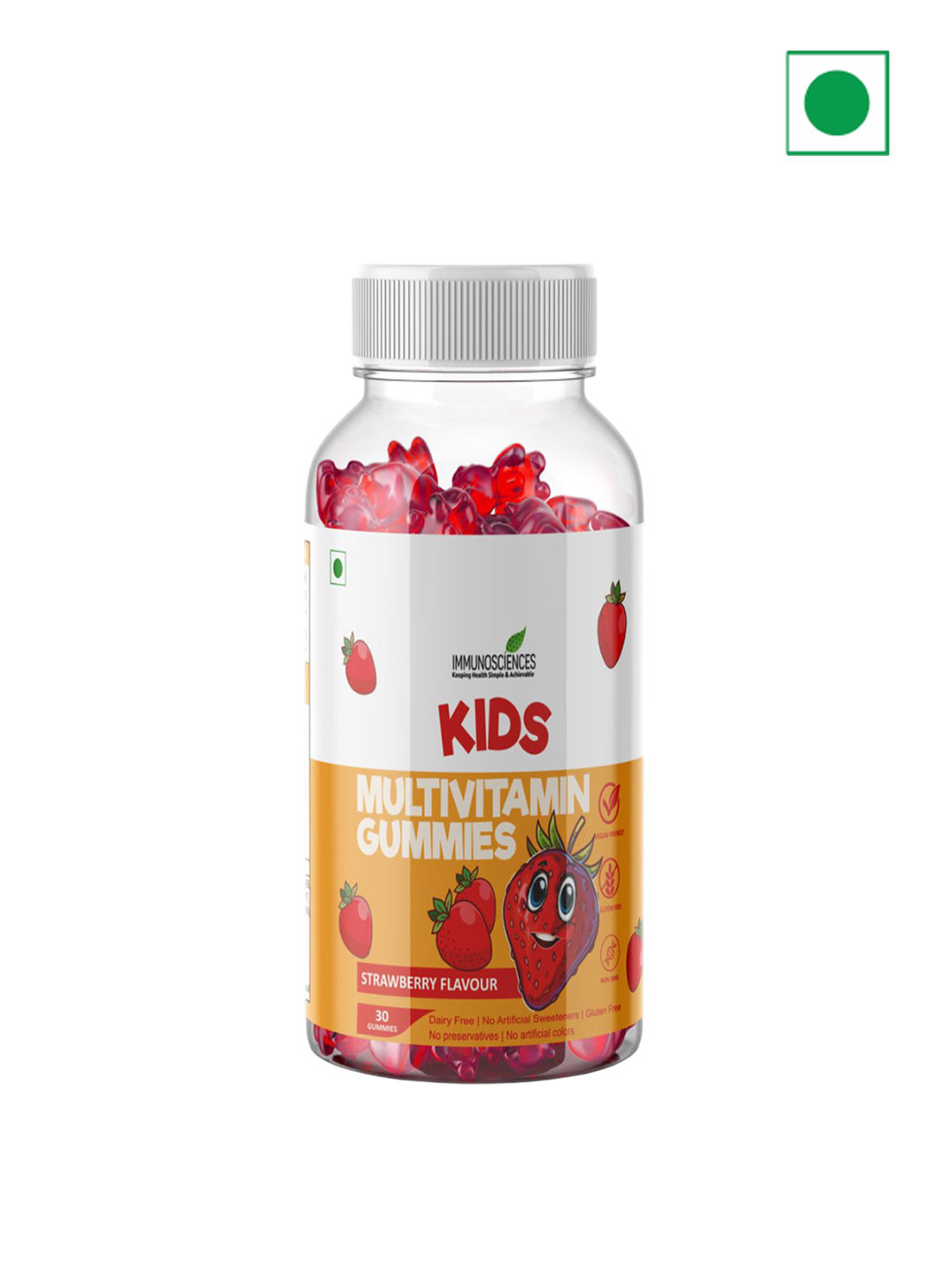 Immunosciences Kids Organic Multivitamin Gummies For Immune Support - 30 Gummies