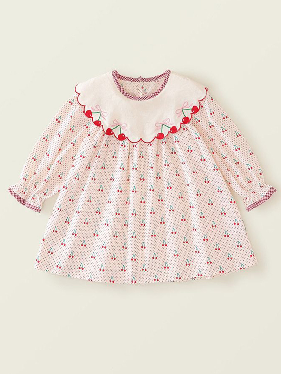 LULU & SKY Girls Full Sleeve Printed Cotton  Dress