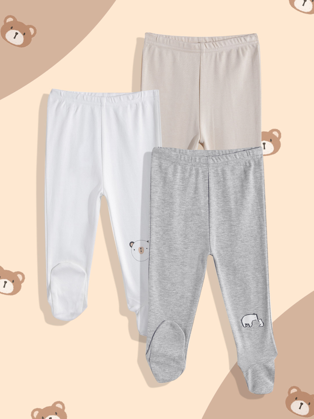 mothercare Kids Pack Of 3 Pure Cotton Footed Leggings