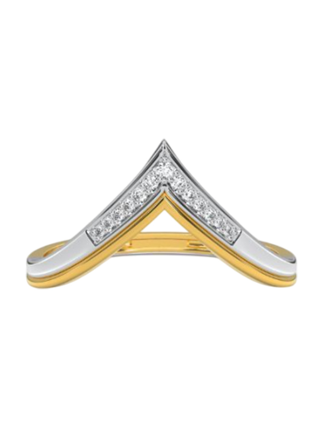 Emori Bold V-Accent Lab Diamond Ring in 18KT Gold