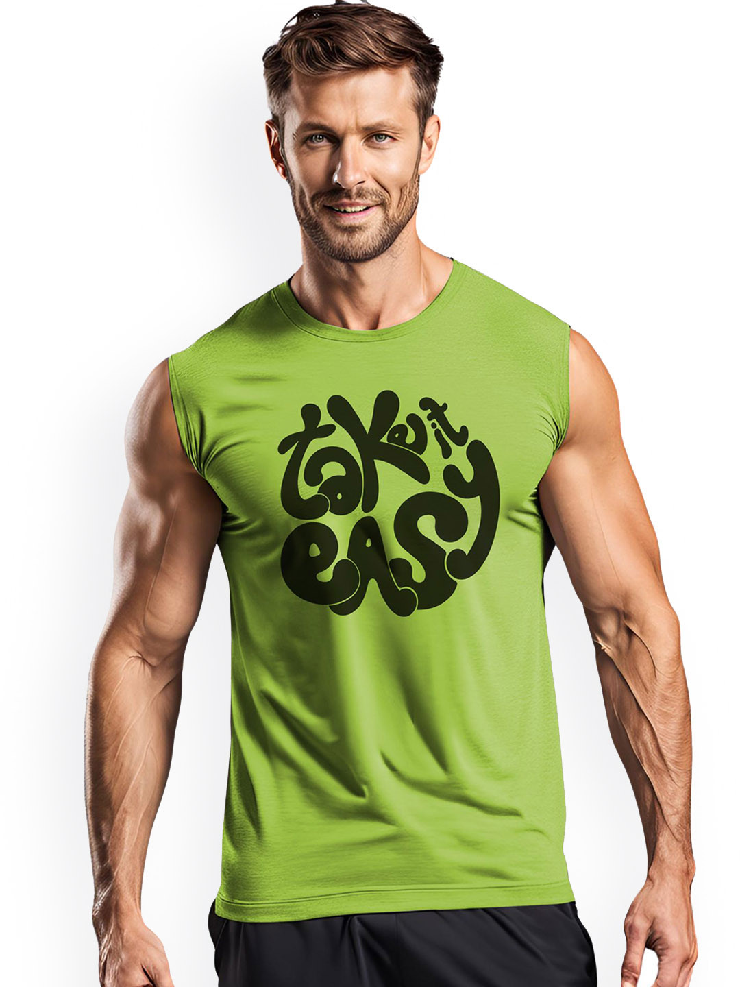 3Colors Men Printed Gym Vest